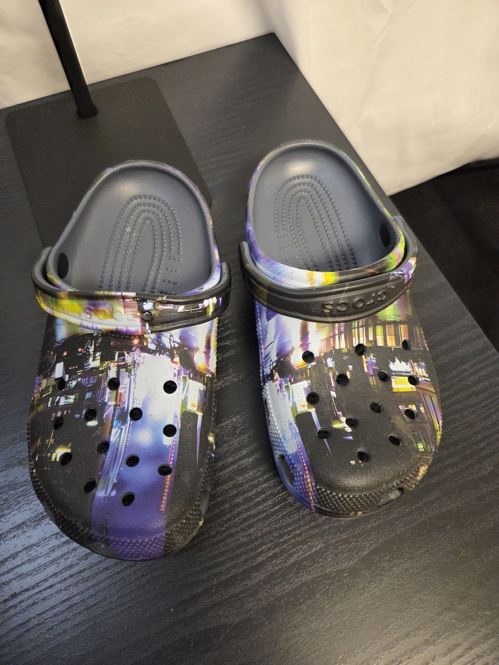 Crocs Kids Classic Clog - Night City Print (Black/Purple)